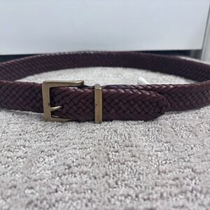 Coach Women's Braided Leather Belt - Dark Brown